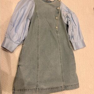 white christmas dresses Denim Tier Detail Dress